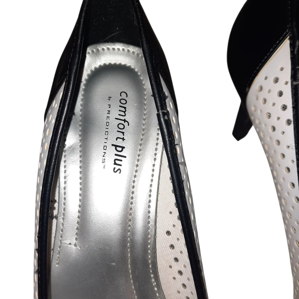 Comfort Plus by Predictions Black and White Heels